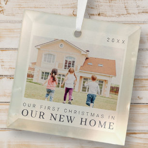 Onze eerste kerst in onze nieuwe moderne thuisarch glas ornament