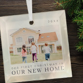 Onze eerste kerst in onze nieuwe moderne thuisarch glas ornament