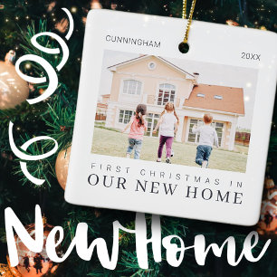Onze eerste kerst in onze nieuwe moderne thuisarch keramisch ornament