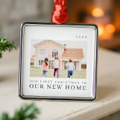 Onze eerste kerst in onze nieuwe moderne thuisarch metalen ornament