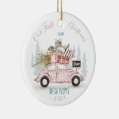 Onze eerste kerst in onze nieuwe thuisauto Waterve Keramisch Ornament (Rechts)