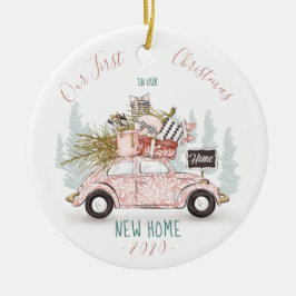 Onze eerste kerst in onze nieuwe thuisauto Waterve Keramisch Ornament
