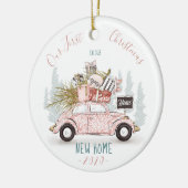 Onze eerste kerst in onze nieuwe thuisauto Waterve Keramisch Ornament (Links)