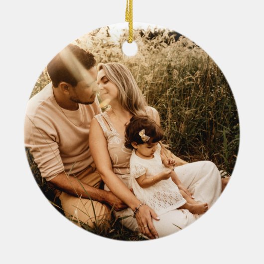 Onze eerste kerst in onze nieuwe thuisauto Waterve Keramisch Ornament (Achterkant)