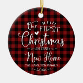 Onze eerste kerst in onze nieuwe thuisboerderij keramisch ornament (Voorkant)