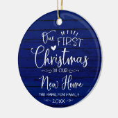 Onze eerste kerst in onze nieuwe thuisboerderij keramisch ornament (Links)