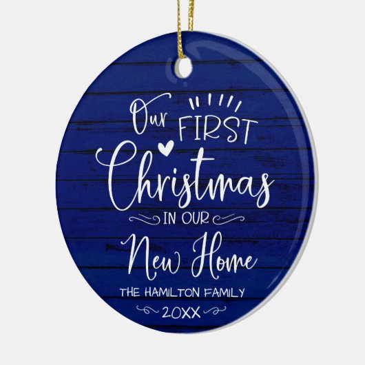 Onze eerste kerst in onze nieuwe thuisboerderij keramisch ornament (Links)