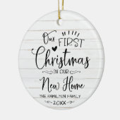 Onze eerste kerst in onze nieuwe thuisboerderij keramisch ornament (Links)