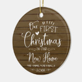 Onze eerste kerst in onze nieuwe thuisboerderij keramisch ornament (Links)