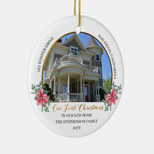 Onze eerste kerst in onze nieuwe thuisfeestdag Fot Keramisch Ornament (Rechts)