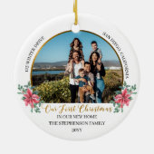 Onze eerste kerst in onze nieuwe thuisfeestdag Fot Keramisch Ornament (Achterkant)