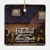 Onze eerste kerst in onze nieuwe thuisfoto keramisch ornament (Achterkant)