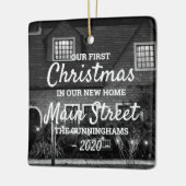 Onze eerste kerst in onze nieuwe thuisfoto keramisch ornament (Links)