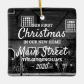 Onze eerste kerst in onze nieuwe thuisfoto keramisch ornament (Voorkant)