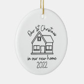 Onze eerste kerst in onze nieuwe thuisversiering keramisch ornament (Rechts)