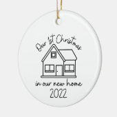 Onze eerste kerst in onze nieuwe thuisversiering keramisch ornament (Links)