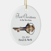 Onze eerste kerst in onze nieuwe thuisversiering keramisch ornament (Rechts)