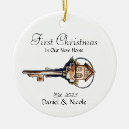 Onze eerste kerst in onze nieuwe thuisversiering keramisch ornament