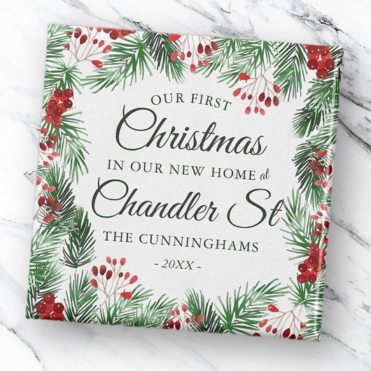 Onze eerste kerst in onze nieuwe thuisWaterverf Magneet