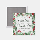 Onze eerste kerst in onze nieuwe thuisWaterverf Magneet (Voorkant / Achterkant)