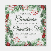 Onze eerste kerst in onze nieuwe thuisWaterverf Magneet (Voorkant)