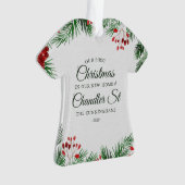 Onze eerste kerst in onze nieuwe thuisWaterverf Ornament (voorkant)