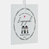 Onze eerste kerst in Pinguïn Glas Ornament (Voorkant Rechts)