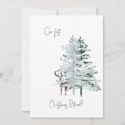 Onze eerste kerst in ruste Woodland Deer Feestdagenkaart (Voorkant)