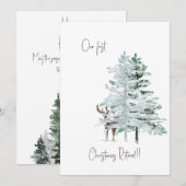 Onze eerste kerst in ruste Woodland Deer Feestdagenkaart (Voorkant / Achterkant)