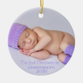 Onze eerste kerst, jouw Baby foto Keramisch Ornament (Voorkant)
