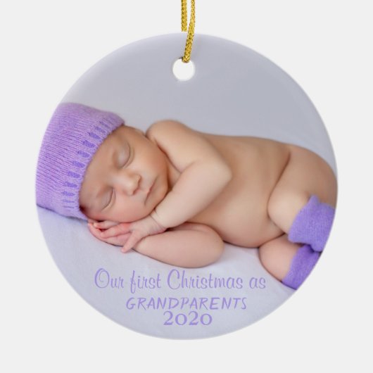 Onze eerste kerst, jouw Baby foto Keramisch Ornament (Voorkant)