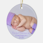 Onze eerste kerst, jouw Baby foto Keramisch Ornament (Links)