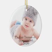 Onze eerste kerst, jouw foto keramisch ornament (Rechts)