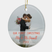 Onze eerste kerst keramisch ornament (Links)