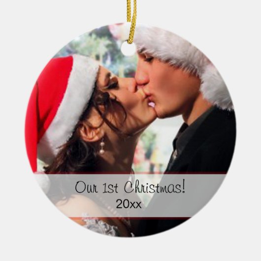 Onze eerste kerst keramisch ornament (Voorkant)