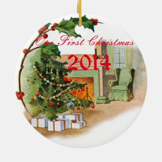 Onze eerste kerst keramisch ornament (Achterkant)