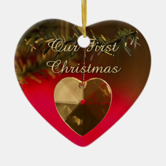 Onze eerste kerst keramisch ornament
