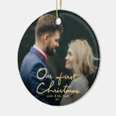 Onze eerste kerst | Kerstmis met handschrift Keramisch Ornament (Links)