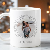 Onze Eerste Kerst Koppel 2 Foto Minimal Kerstfeest
