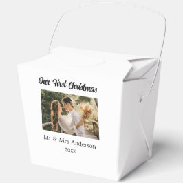 Onze eerste kerst koppel foto naam Mijnheer & Mevr Bedankdoosjes