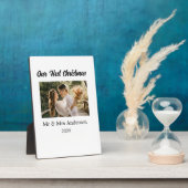 Onze eerste kerst koppel foto naam Mijnheer & Mevr Fotoplaat (Zijkant)