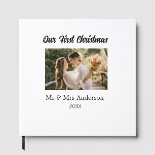 Onze eerste kerst koppel foto naam Mijnheer & Mevr Gastenboek