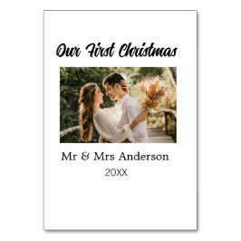Onze eerste kerst koppel foto naam Mijnheer & Mevr Kaart