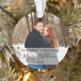 Onze Eerste Kerst Koppel Foto's Ornament