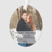 Onze Eerste Kerst Koppel Foto's Ornament (voorkant)