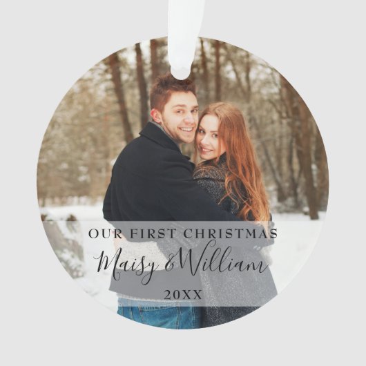Onze Eerste Kerst Koppel Foto's Ornament (voorkant)