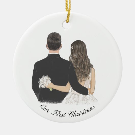 Onze eerste kerst koppels bruiloft ornament (Voorkant)