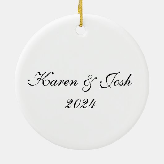 Onze eerste kerst koppels bruiloft ornament (Achterkant)