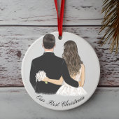 Onze eerste kerst koppels bruiloft ornament