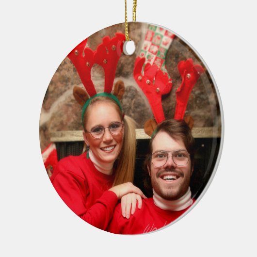 Onze eerste kerst | koppels keramisch ornament (Links)